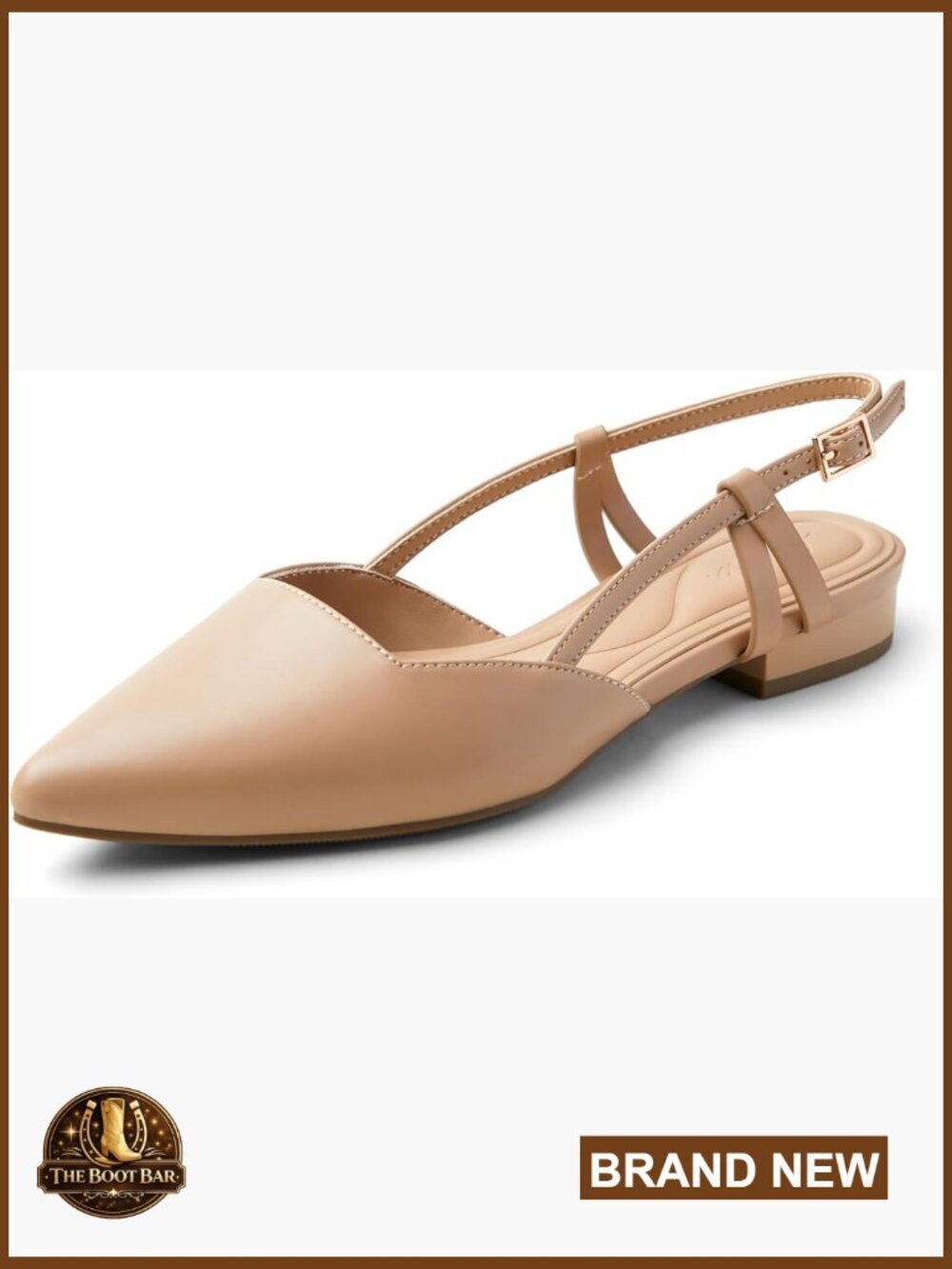 Women's Slingback Flats Pointed Toe Slip On Dressy Comfort Work Shoes